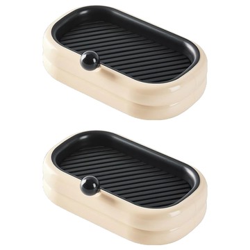 法式奶油泡芙肥皂盒 尺寸: 16x9x5cm 塑膠材質 含無痕掛鉤  法式奶油泡芙  2個