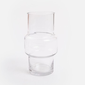 克萊歐造型透明玻璃花器20cm 柱形窄口