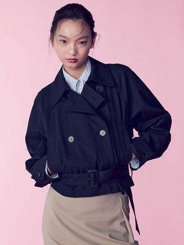 Belted Short Trench_Navy