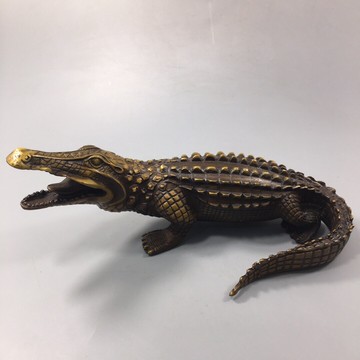 風水銅器 鱷魚 鎮宅大鱷魚 黃銅鱷魚 鎮宅招財 家居辦公擺設