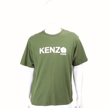 KENZO Boke Flower 2.0 字母扶桑花膠印寬鬆版短袖TEE T恤(男款/綠色)