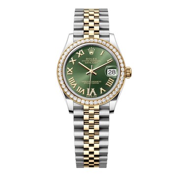 ROLEX 最新款勞力士 外圈繞鑽 278383RBR 綠面羅馬字 31mm