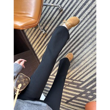 “焊在腿上”黑色喇叭牛仔褲女2025秋冬加絨高腰彈力顯瘦微喇褲子