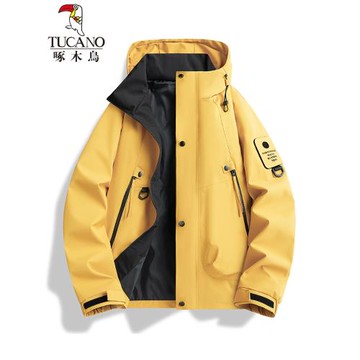 啄木鳥沖鋒衣男女春秋2025新款夾克防風防水連帽工裝情侶外套