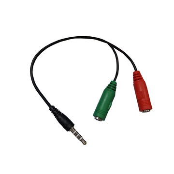 3.5四極公轉接3.5母x2 耳機+MIC 15公分(NB/平板用) AD-63