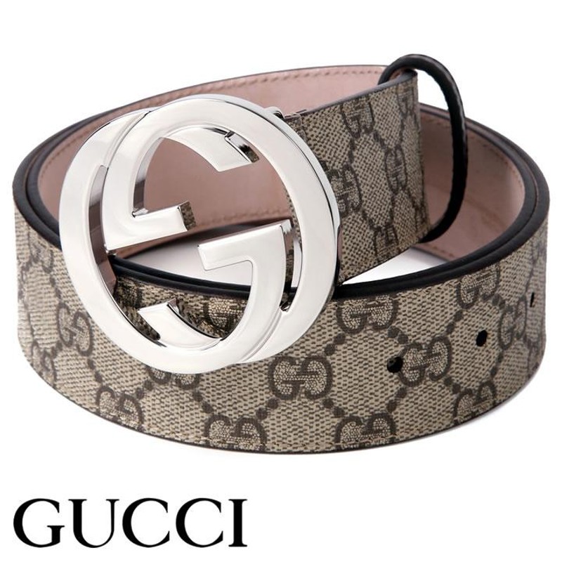 GUCCI GGスプリーム キャンバス ベルト（G バックル）-