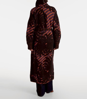 Dries Van Noten Wool and alpaca-blend jacquard wrap coat