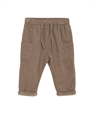 素面褐色燈芯絨長褲92cm