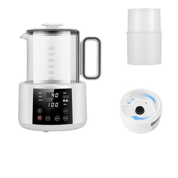 養生壺 家用恒溫燒水壺 110v 熱水保溫 風機款+暖奶桶白色