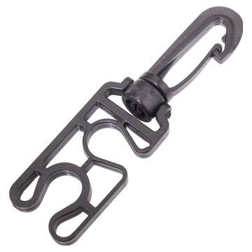 AQUATEC 潛水雙孔管線固定夾 HH-04 黑色 潛水管線整理 裝備固定  1入