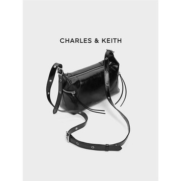 (免運)CHARLES&KEITH女包CK2-40782413柔軟拉鏈hobo單肩腋下包機車包
