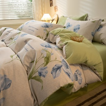 Well Life 悅生活 全棉活性印染磨毛床包四件組 故夢  雙人 5尺  1組