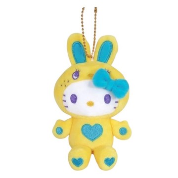 【震撼精品百貨】Hello Kitty 凱蒂貓~日本三麗鷗sanrio KITTY絨毛玩偶吊飾-黃兔裝變裝50週年*19891