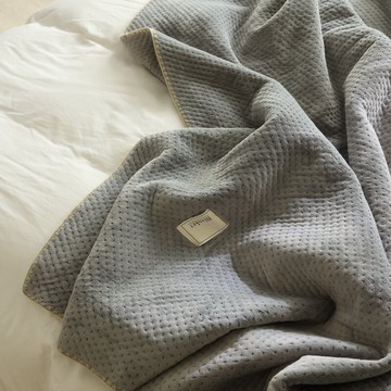 雙層夾棉冬季毛毯加厚清新藍色星星毯雙面沙發蓋毯辦公室午睡毯子