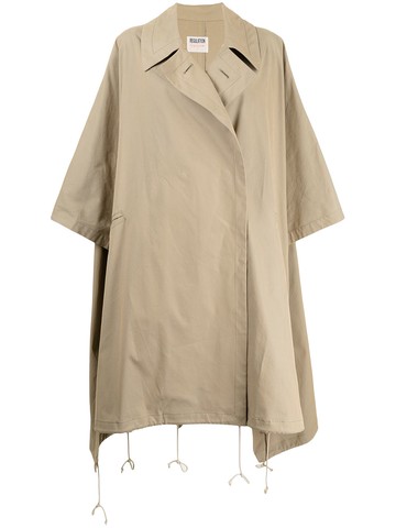 Yohji Yamamoto - oversized trench coat - women - Polyester/Cotton - 2 - Brown