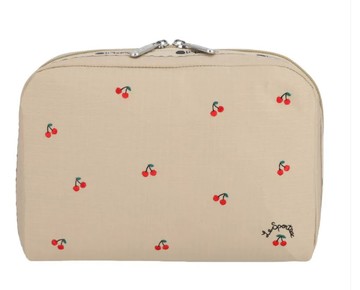 【LESPORTSAC】加大型化妝包 - 櫻桃刺繡
