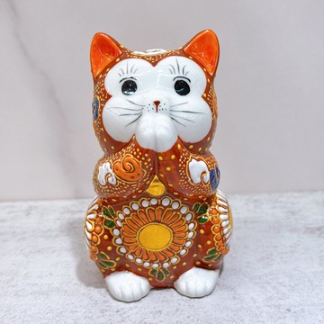 【赤盛祈福】日本九谷燒招財貓 |  祈禱赤盛