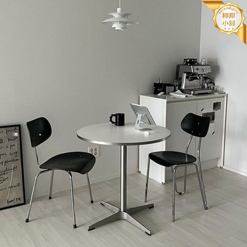 【中古銀邊】伊姆斯餐桌 圓形餐桌 咖啡桌 辦公桌 餐廳桌 簡約現代設計 韓國出口品質 小戶型適用 咖啡廳餐廳辦公