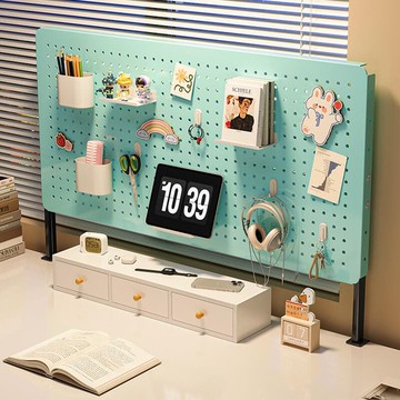 臺灣台灣出貨桌面洞洞板免打孔置物架谷子展示架學生書桌立式收納架子工位擋板  露天市集  全臺最大的網路購物市集