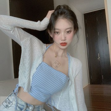 【可可裡】女裝 薄款 外套 設計感小眾 外穿 女春季 顯瘦 打底上衣 短款外搭 罩衫 冰絲 上衣 小外套 防曬 開衫