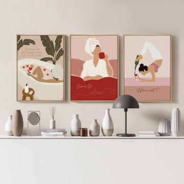 【聯畫優惠組合】放鬆時刻系列掛畫/美容工作室佈置/新店開幕禮物