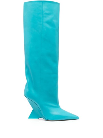 The Attico - Cheope 105mm leather boots - women - Calf Leather/Calf Leather/Calf Leather - 38.5 - Blue