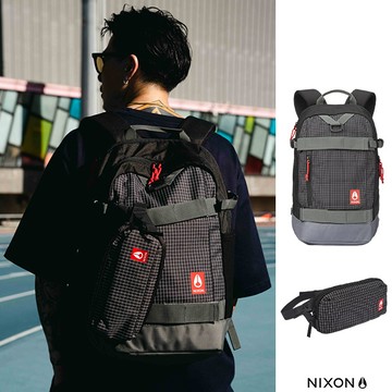 【NIXON】潮流後背包 黑格紋 22L 後背包 電腦包 登山包 出遊包 GAMMA BACKPACK