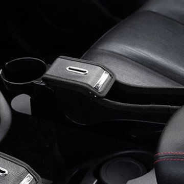 KM Motors 車用S-Line硬幣側邊置物袋杯架  黑色  1個