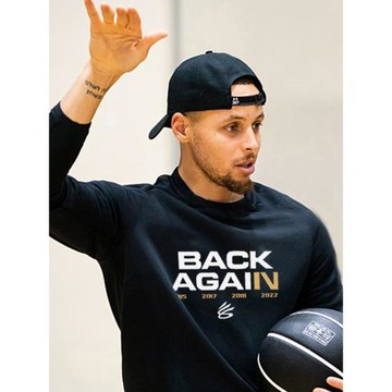 庫里衛衣圓領總冠軍同款球衣美式籃球運動秋冬加絨長袖上衣Curry