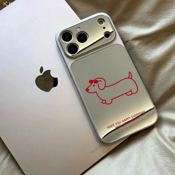 紅線條狗狗的iPhone17ProMax蘋果16手機殼卡通簡15大視窗1413