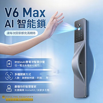 LOCKIN 鹿客 AI智能鎖 V6 max 電子鎖左開 鈦灰色