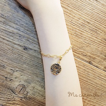 【焦糖小姐 Ms caramelo】family 愛心手鍊 鋯石手鍊 雙面配戴手鍊