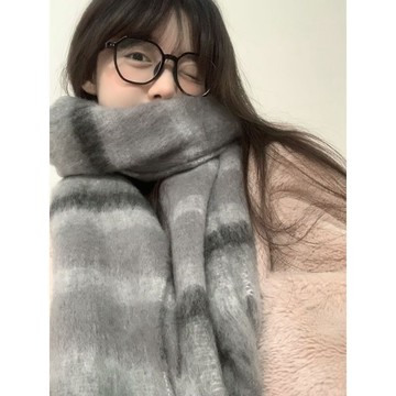 韓系冬季保暖圍巾🔥冬季學生加厚保暖圍脖 氛圍感百搭脖圍 日常外搭圍巾 女生休閒穿搭圍脖 通勤搭配脖圍 外搭圍巾