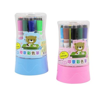 巨倫 A-1621 12色可洗印章彩色筆【APP滿額下單10%點數(單一帳號最高5000點)】1/31止