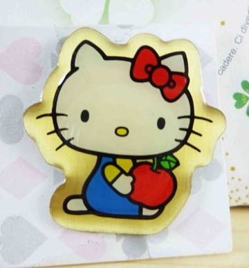 【震撼精品百貨】Hello Kitty 凱蒂貓~KITTY造型徽章-蘋果