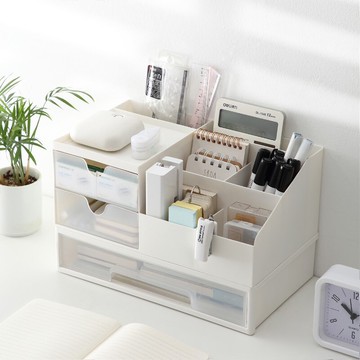 桌面抽屜式收納盒辦公室學生宿舍文具化妝護膚品書桌整理盒置物架