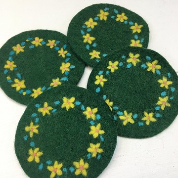 花環 -羊毛氈杯墊/ 隔熱墊
