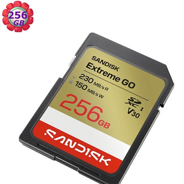 SanDisk 256G 256GB SD extreme Go 230MB/s 4K V30 SDSDXGN-256G 記憶卡