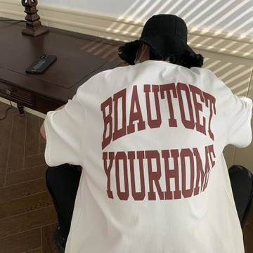 字母印花短袖t恤男ins潮流簡約半袖體恤夏季男裝潮牌寬松正肩上衣