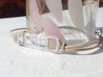 [獨一無二的物品] Aurora glass (Aurora [冷色]) 手鍊/腳鍊 [長度，無金屬選擇] [定做]