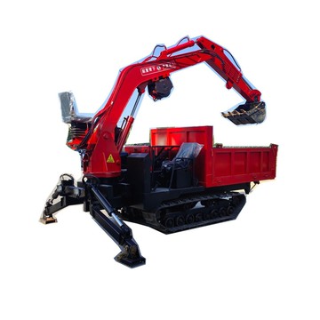 附發票 怪手 挖掘機 5噸履帶隨車挖 工程橡膠履帶式 全地形挖掘機 液壓自卸