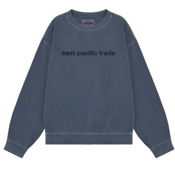 韓國 ept 刺繡水洗大學Ｔ 深藍 - L
