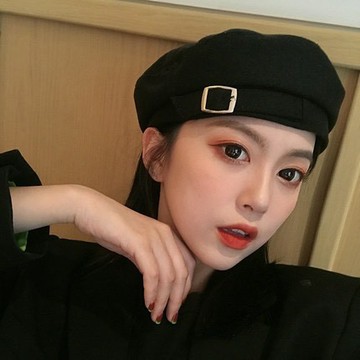 現貨-貝雷帽女夏季薄款日系百搭純色八角帽網紅ins英倫復古文藝畫家帽