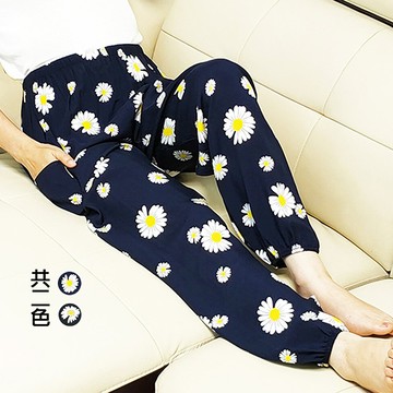 【韓國K.W.】KD3317韓國專櫃級小雛菊柔棉稠家居褲睡褲(女睡衣/家居服/長褲/運動)