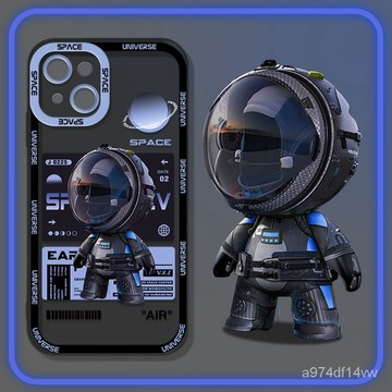 🔥台灣熱賣🔥Q版宇航員蘋果13/12pro11promax/6splus/8plus/xr/xs/mini/7透明 HF