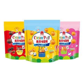 【蝦皮直營】義美 小泡芙歡樂包 196g 巧克力/牛奶/草莓