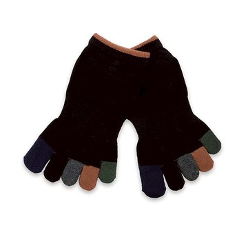 乾爽吸汗五趾襪-五趾拼色 - 黑