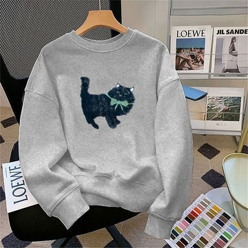 免運 【時尚優品】 大學T女生衣服休閒寬鬆長袖上衣簡約印花大學t內刷毛Oversize衛衣情侶裝百搭圓領上衣 2710