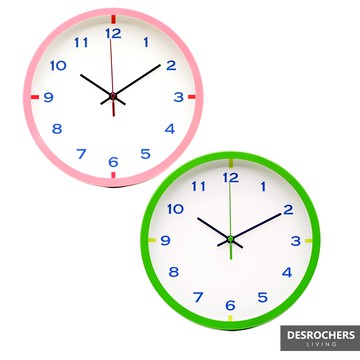 Desrochers｜PINK & GREEN 靜音時鐘 25cm 粉色蝦皮限定only 壁鐘 數字 孩童款 台灣製造