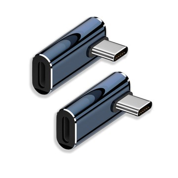 Type C公 - C母 UniSync Apple專用Type-C轉Lightning PD35W快充傳輸轉接頭 中彎/2入